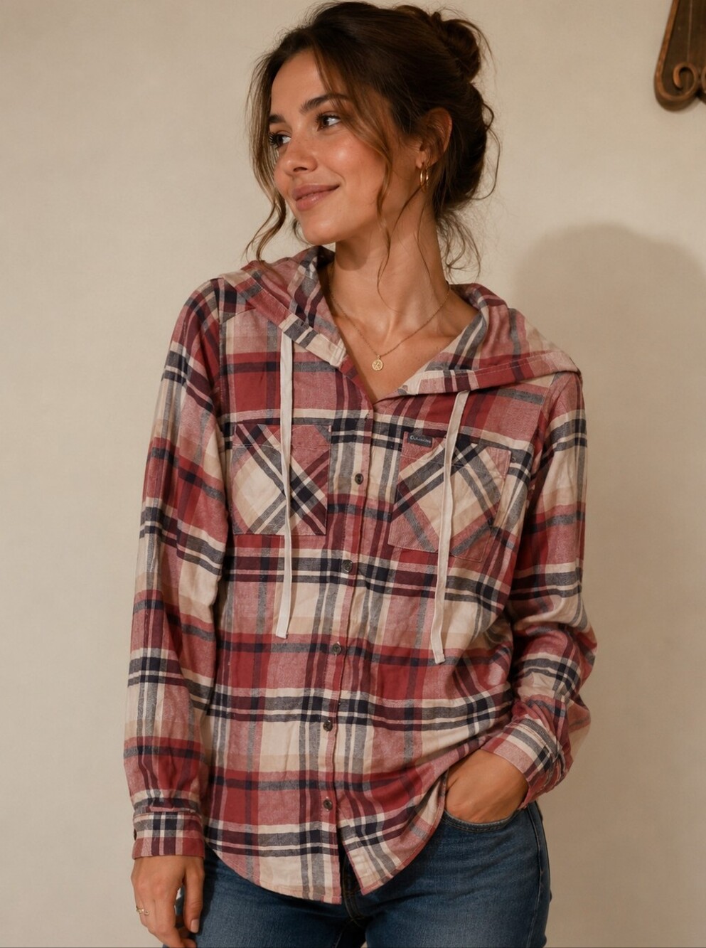 Columbia Botton Up Hoodie Shirt Size XS